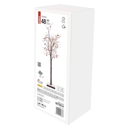 Albero LED con Bacche Rosse 120 cm per Interni ed Esterni, Luce Bianca Calda | EMOS DCTW14