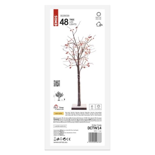 Albero LED con Bacche Rosse 120 cm...