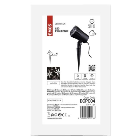 Proiettore LED Decorativo Fiocchi di Neve per Interni ed Esterni, Luce Fredda | EMOS DCPC04