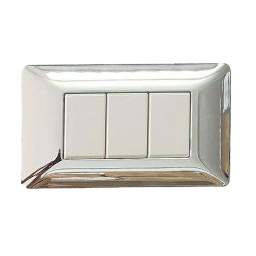 PLACCA 6 MODULI CROMO LUCIDO COMPATIBILE MATIX
