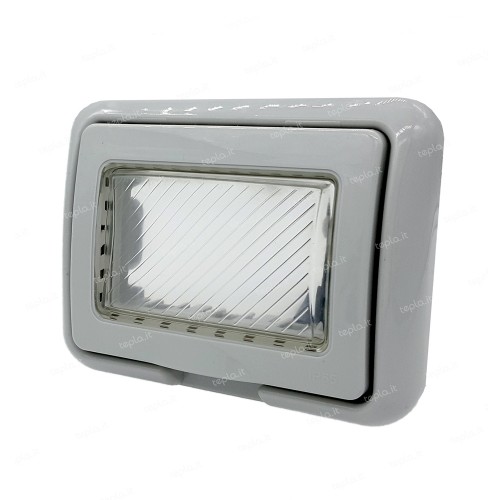 Coperchio stagno 3 moduli grigio compatibile Matix
