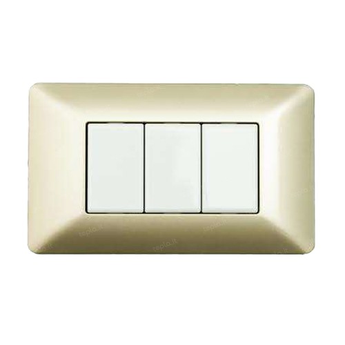 PLACCA 3 MODULI CHAMPAGNE COMPATIBILE MATIX