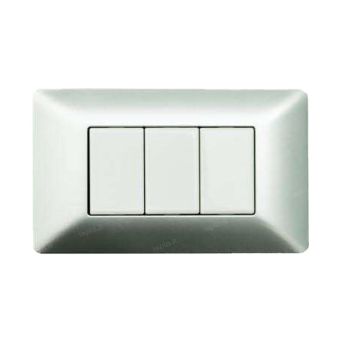 PLACCA 4 MODULI ARGENTO COMPATIBILE MATIX