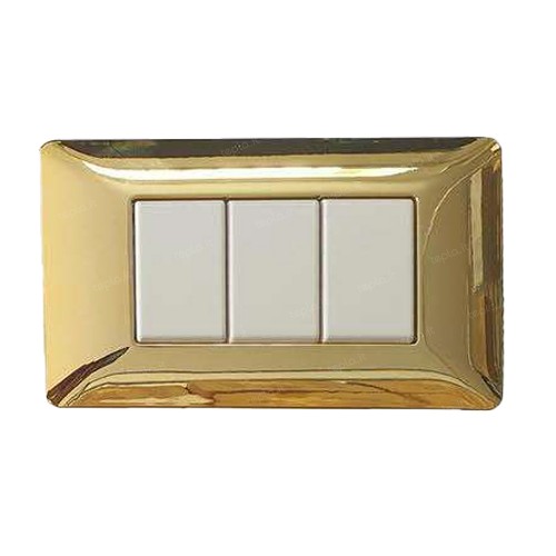 PLACCA 3 MODULI CROMO ORO COMPATIBILE MATIX