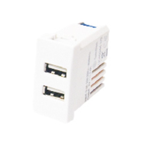 Presa USB doppia LUMITEK LK40044-2U | Compatibile Serie EGO Nova Line