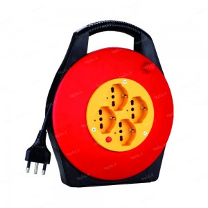 Avvolgicavo 5MT con 4 Prese Polivalenti e Disgiuntore Termico, Ecova 32116