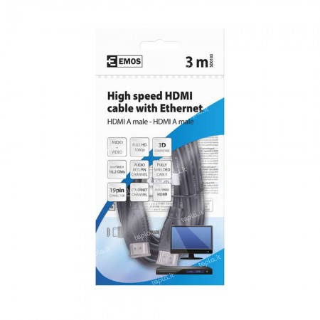 Cavo HDMI 2.0 4K UHD 18 Gbits 3m - Qualità Superiore | Emos SD0103