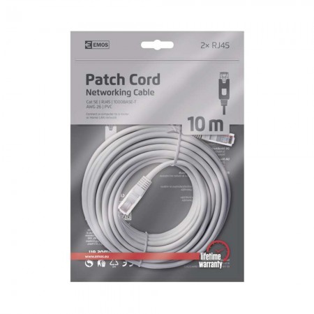 CAVO DI RETE PATCH 10mt CAT5E NON SCHERMATO EMOS S9126