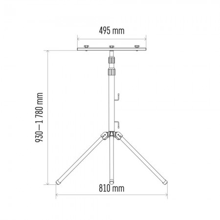 Treppiede Telescopico in Acciaio per 2 Fari LED - Altezza 1,80m