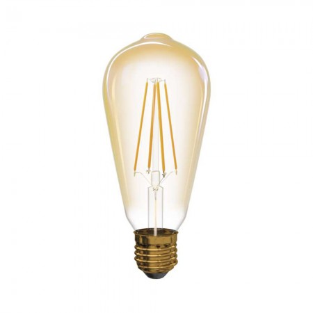 Lampadina LED Vintage ST64 E27 da 4W - 470 lm, Bianco Caldo Vetro Ambra | Emos Z74305