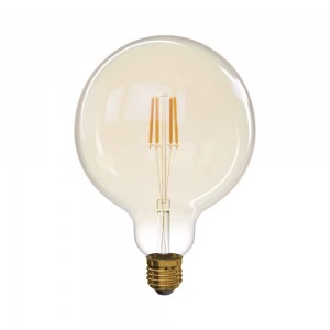 Lampadina LED Globo Vintage G125 E27 4W, 470 lm, bianco caldo, vetro ambra, design retrò