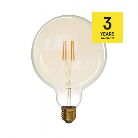 Lampadina LED Globo Vintage G125 E27 da 4W - 470 lm, Bianco Caldo Vetro Ambra | Emos Z74303