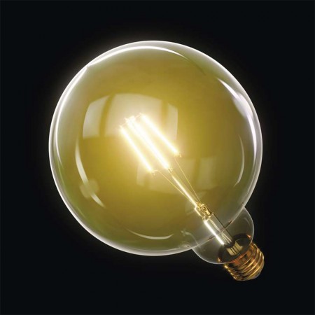 Lampadina LED Globo Vintage G125 E27 da 4W - 470 lm, Bianco Caldo Vetro Ambra | Emos Z74303