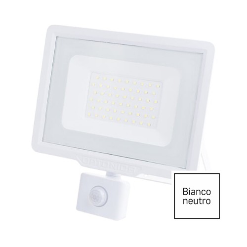FARO LED 50W IP65 C/SENSORE 4500K BIANCO OPTONICA 5940