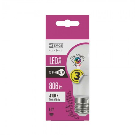 LAMPADINA LED E27 10W 4100K GOCCIACRI+95 EMOS ZQ5148