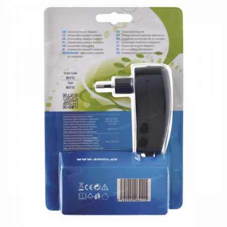 Alimentatore Universale EMOS 3-12V 2250mA con USB - Versatile e Potente | EMOS N3113