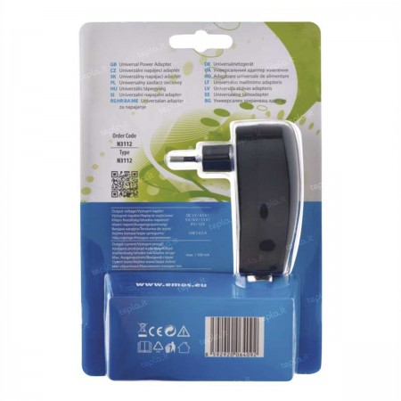 Alimentatore Universale EMOS 3-12V 1500mA con USB - Versatile e Affidabile | EMOS N3112
