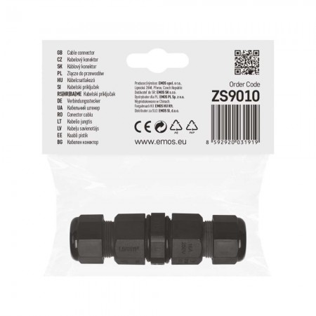 CONNETTORE GIUNTO CAVI TRIPOLARI IP68 EMOS ZS9010