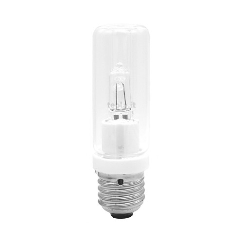 Lampadina alogena 75W, CRI 100, luce calda e dimmerabile.