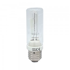 Lampadina alogena 250W, CRI 100, luce calda e dimmerabile