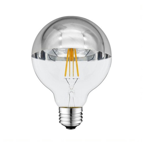 LAMPADINA LED GLOBO d.95 CUPOLA ARGENTO E27 4W 2700K OPTONICA 1887