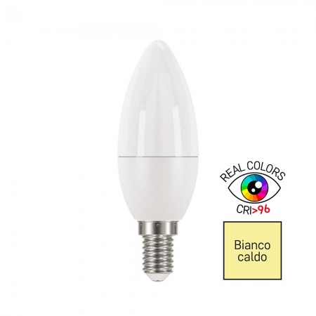 LAMPADINA LED E14 6W 2700K OLIVA CRI+96 EMOS ZQ3227