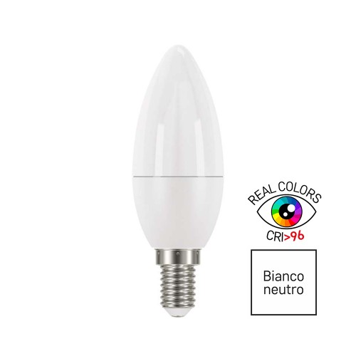 LAMPADINA LED E14 6W 4100K OLIVA CRI+96 EMOS ZQ3228