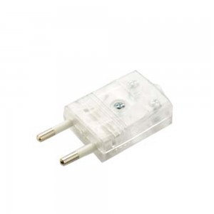 Spina Trasparente 10A 2 Poli: perfetta per cablaggi di lampade da tavolo e terra, made in Italy.