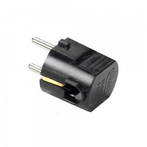 Spina mobile Schuko 90° nera Emilia RS96002 uscita laterale cavo salvaspazio