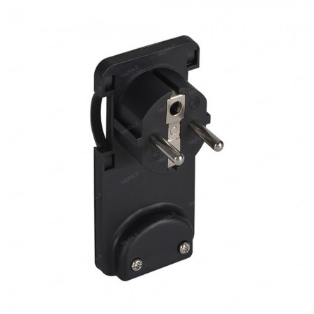 Spina mobile Schuko ultrapiatta nera maniglie retrattili resistente fuoco salvaspazio