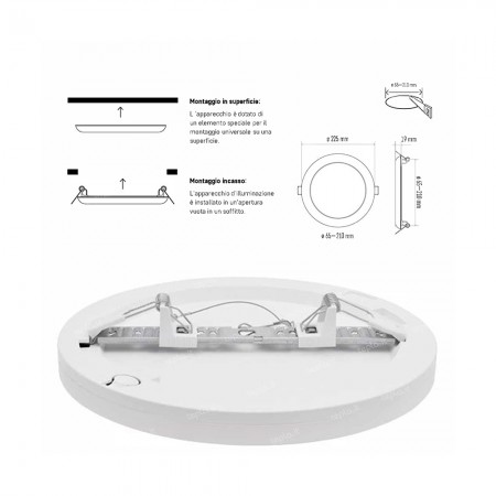 PANNELLO LED 18W CCT 5IN1 19X225MM BIANCO OPTONICA DL2586