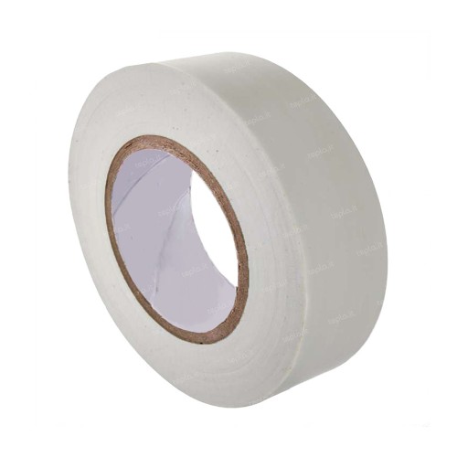 Nastro isolante PVC bianco 25mm x 25m, spessore 0.15mm, autoestinguente e certificato CEI EN 60454.