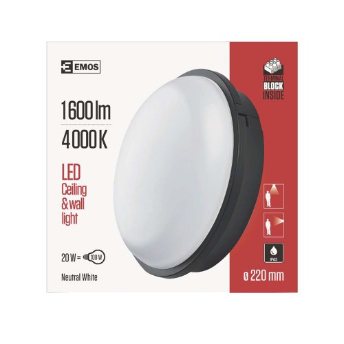 PLAFONIERA LED STAGNA TONDA BIANCA...