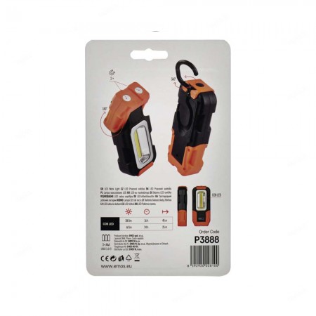 LAMPADA DA LAVORO A BATTERIE 3W COB LED P3888 EMOS