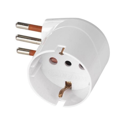 Adattatore Schuko Salvaspazio 2P+T 10A Bianco Unika | Rosi RS78027