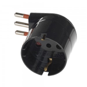 Adattatore Schuko Salvaspazio 2P+T 10A Nero Unika Rosi RS78028