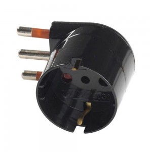 Adattatore Schuko Salvaspazio 2P+T 16A Nero Unika Rosi RS78030
