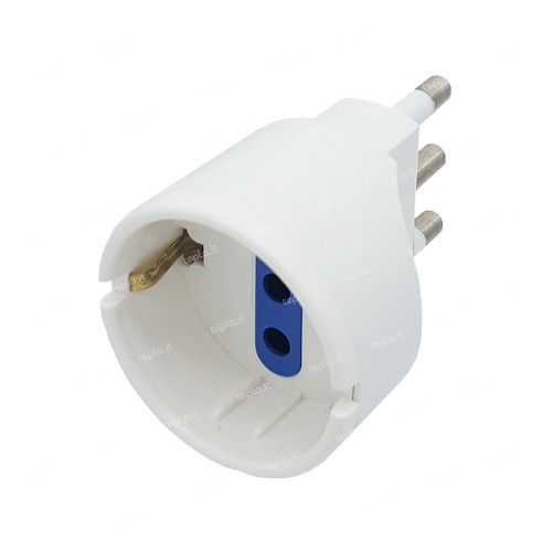 Adattatore Presa Schuko Spina 10A Bianco Made in Italy