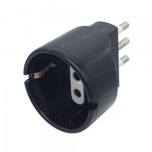 Adattatore Presa Schuko Spina 10A Nero