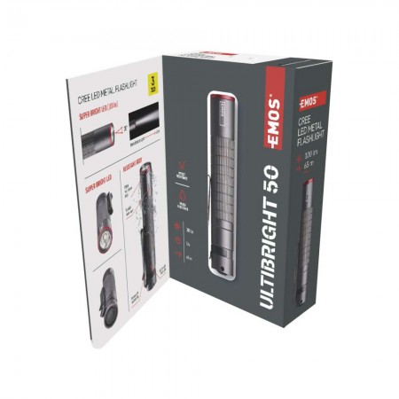 Torcia Ultibright 50 CREE XP-E2 R5 100lm IP65: Luminosità e Resistenza | EMOS P3150