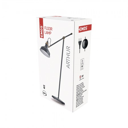 Lampada da Terra E27 ARTHUR: Design Elegante e Funzionalità Regolabile | Emos Z7610