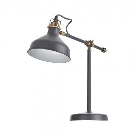 Lampada da Tavolo HARRY EMOS Grigio Scuro - E27, Braccio Regolabile, Design Elegante | Emos Z7611