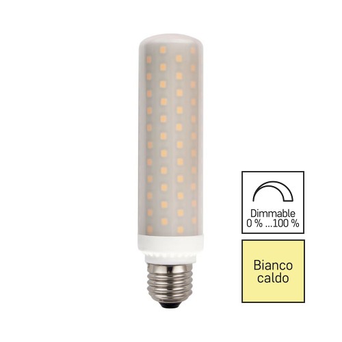 Lampadina tubolare  LED E27 15W (100W) Dimmerabile Finitura Satinata - Luce Calda 3000k