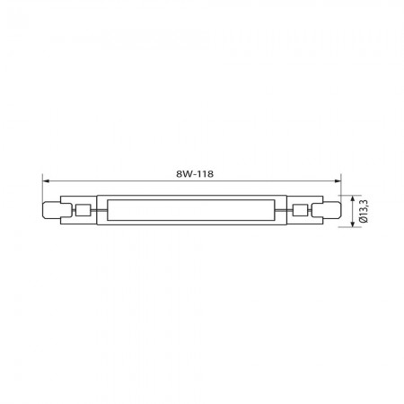 Lampadina COB LED R7S 8W 118mm Lineare | Luce 3000K | Vivalux 004432