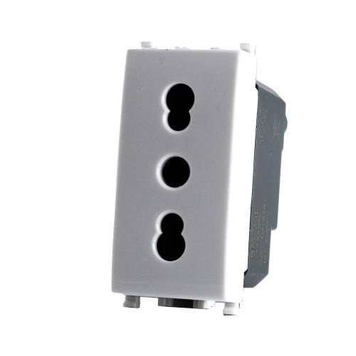 Presa bivalente 618B GEM Mapam compatibile Vimar Plana
