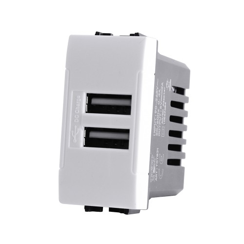 PRESA USB DOPPIA 5V 2A 821B COMPATIBILE LIVING LIGHT