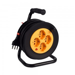 Avvolgicavo 15m con 4 Prese Polivalenti e Interruttore Termico, Ecova 30171