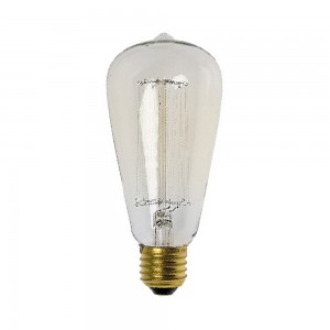 Lampadina filamento carbonio E27 60W ST64 ambra.