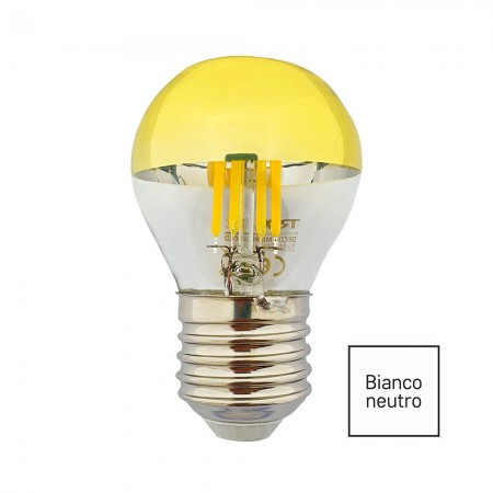 LAMPADINA LED FILAMENTO E27 5W SFERA CUPOLA ORO 4200K