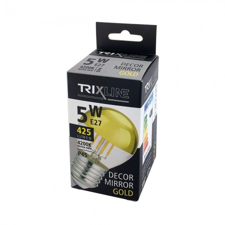 LAMPADINA LED FILAMENTO E27 5W SFERA CUPOLA ORO 4200K